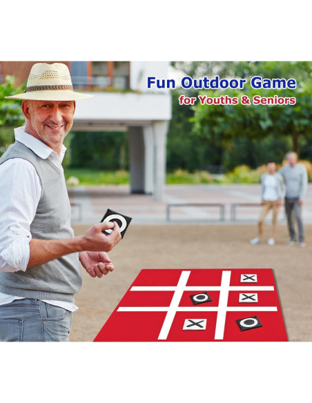 Juego Gigante Tic Tac Toe PJDRLLC 91 cm para Camping y Fiesta
