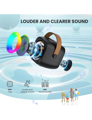 Mini Máquina de Karaoke BEILIHART con 2 Micrófonos Inalámbricos