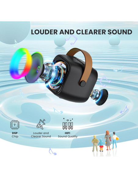 Mini Máquina de Karaoke BEILIHART con 2 Micrófonos Inalámbricos