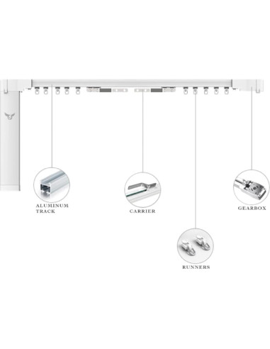Barra de Cortina Motorizada Osprey Life 3.3m Control Remoto