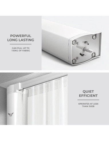 Barra de Cortina Motorizada Osprey Life 3.3m Control Remoto