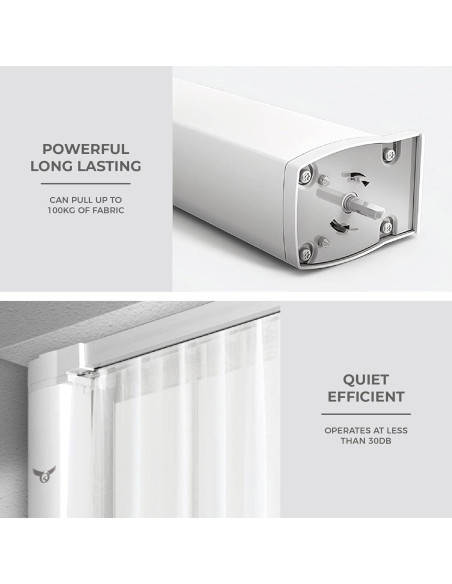 Barra de Cortina Motorizada Osprey Life 3.3m Control Remoto