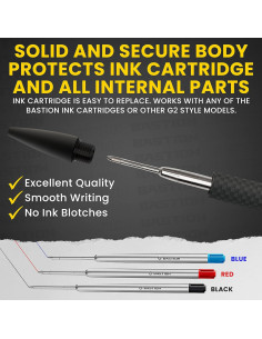 Bolígrafo BASTION de Fibra de Carbono Retráctil Negro 0.5mm 2