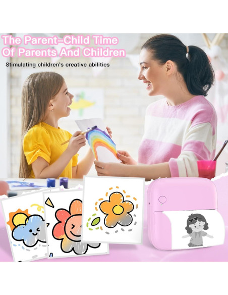 Impresora Mini de Etiquetas Lebt MX10 Rosa, 6 Rollos, Térmica