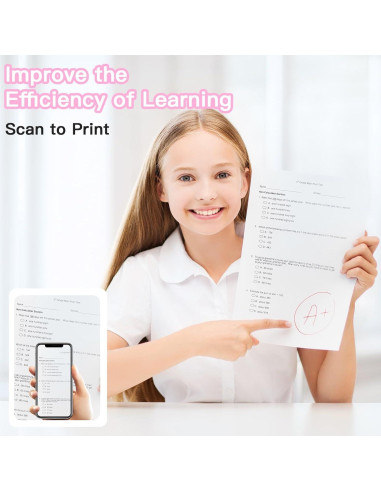 Impresora Mini de Etiquetas Lebt MX10 Rosa, 6 Rollos, Térmica