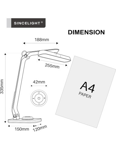Lámpara de Escritorio LED SINCELIGHT Horus H1 Regulable