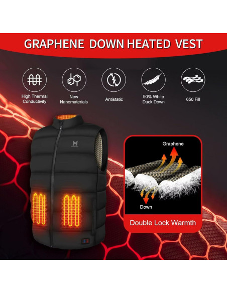 Chaleco Térmico MRAWARM S-DOWN-VEST-US 90% Plumón 6 Zonas