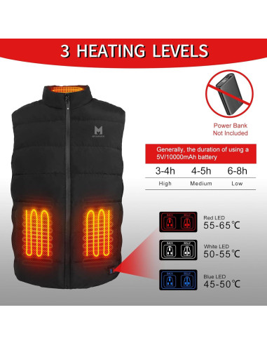 Chaleco Térmico MRAWARM S-DOWN-VEST-US 90% Plumón 6 Zonas