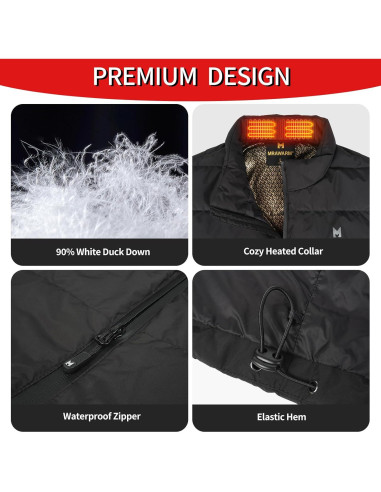 Chaleco Térmico MRAWARM S-DOWN-VEST-US 90% Plumón 6 Zonas