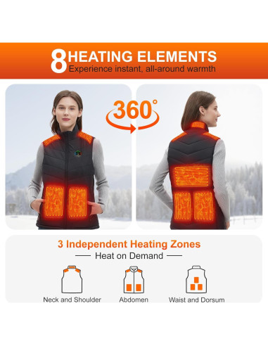 Chaleco Térmico Eléctrico Mujer NuanRong Controlador 3 Niveles