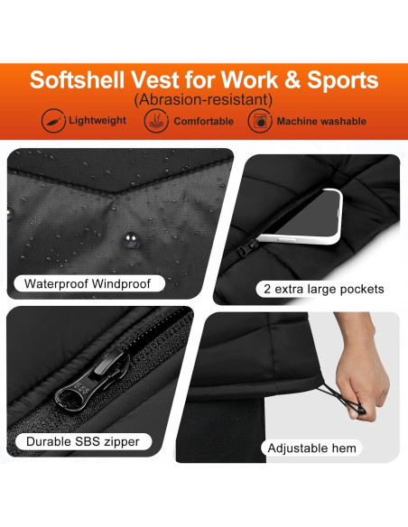 Chaleco Térmico Eléctrico Mujer NuanRong Controlador 3 Niveles