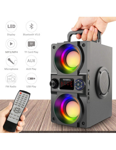 Altavoz Bluetooth A30 40W Portátil con Luces LED y Radio FM