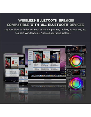 Altavoz Bluetooth A30 40W Portátil con Luces LED y Radio FM