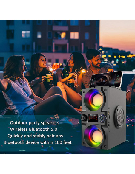 Altavoz Bluetooth A30 40W Portátil con Luces LED y Radio FM