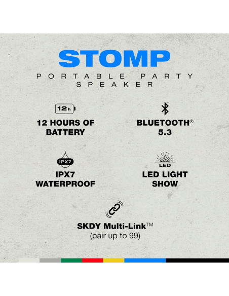 Altavoz Bluetooth Skullcandy Stomp - Impermeable IPX7 12h