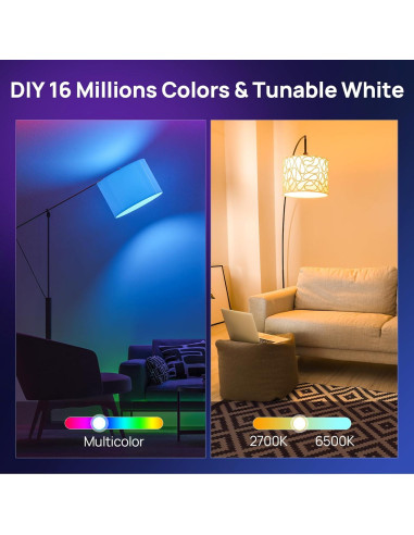 Bombillas Inteligentes Consciot RGBTW, 6 Bombillas LED WiFi