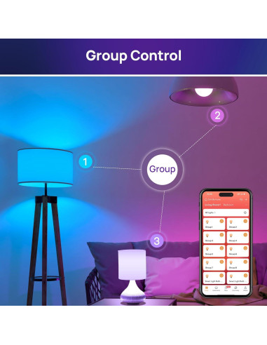 Bombillas Inteligentes Consciot RGBTW, 6 Bombillas LED WiFi