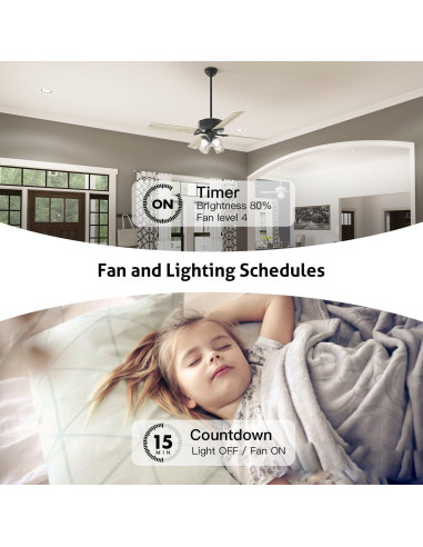 Control de Ventilador de Techo Inteligente TREATLIFE WiFi 2.4GHz
