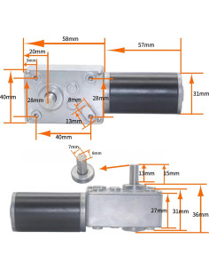 Motor Engranado Reversible CHANCS 12V 2RPM Eje 8mm 2