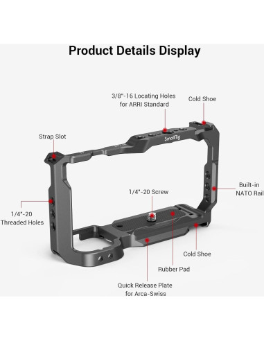 Jaula SMALLRIG 3531 para Sony ZV-E10 con liberación rápida