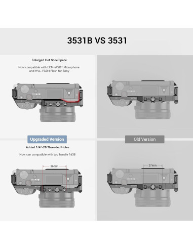 Jaula SMALLRIG 3531 para Sony ZV-E10 con liberación rápida