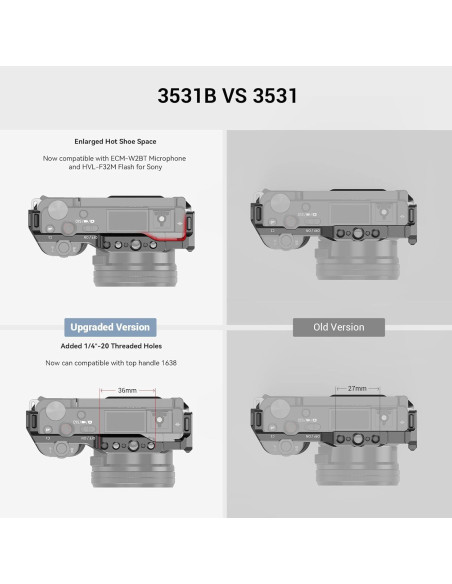 Jaula SMALLRIG 3531 para Sony ZV-E10 con liberación rápida