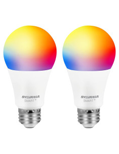 Bombilla LED inteligente SYLVANIA A19 E26 RGBW 9.5W - 2 unidades