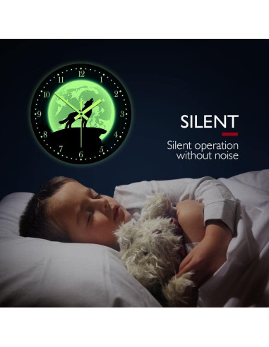 Reloj de Pared Lobo Brillante en la Oscuridad 30 cm The Geeky Days