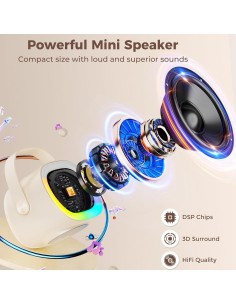 Mini Máquina de Karaoke HWWR D28-T con 2 Micrófonos y Luces 2