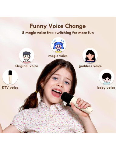 Mini Máquina de Karaoke HWWR D28-T con 2 Micrófonos y Luces