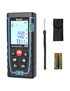 Medidor Láser Bauihr 50m con Pantalla Retroiluminada y Niveles