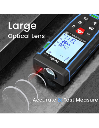 Medidor Láser Bauihr 50m con Pantalla Retroiluminada y Niveles