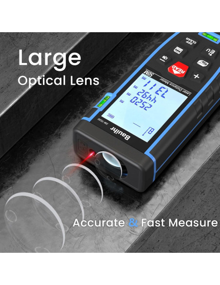 Medidor Láser Bauihr 50m con Pantalla Retroiluminada y Niveles