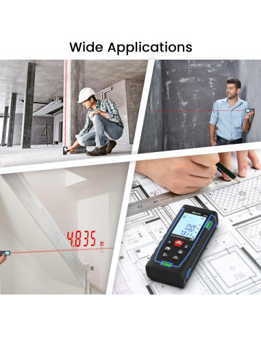 Medidor Láser Bauihr 50m con Pantalla Retroiluminada y Niveles