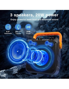 Máquina de Karaoke Mictysouc Portátil con 2 Micrófonos 2