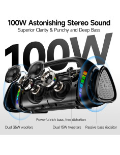 Altavoz Bluetooth LFS SoundStorm 100W Impermeable 30h 2