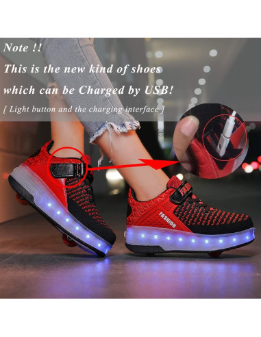 Zapatos de Rodillo Ufatansy para Niños con Luces LED
