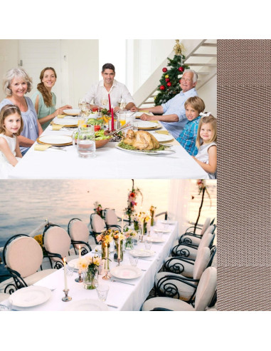 Juego de Manteles FGSAEOR 6 Piezas PVC Dorado Antideslizante