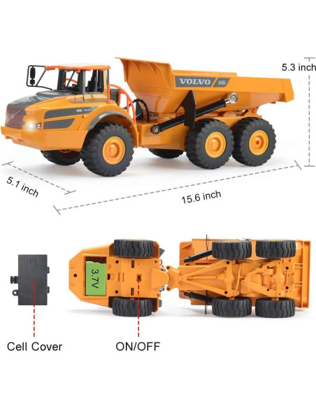 Camión Volvo RC Doble E Articulado con Luces 42,67 cm