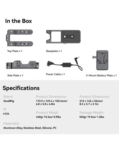 Jaula Compacta SmallRig FX6 con Placa V-Mount 4124