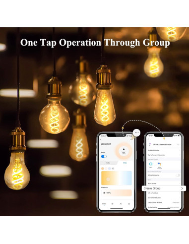 Bombilla Inteligente DiCUNO ST64 E26 50W Regulable 2 Pzas