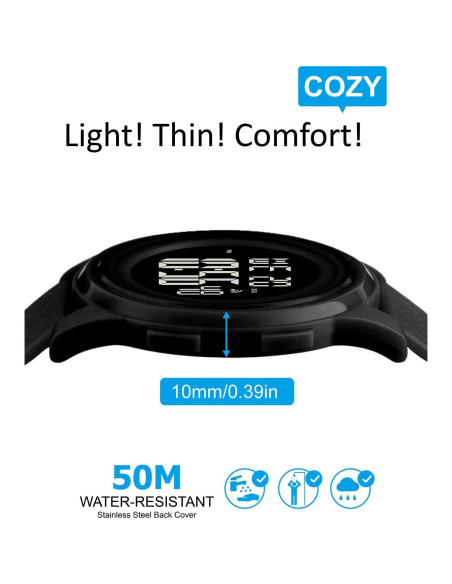 Reloj Digital Deportivo Hombre Aola 1997 Ultra Fino 50M