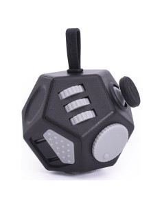 Cubo Antiestrés UOOEFUN 12 Caras Alivio Ansiedad Negro