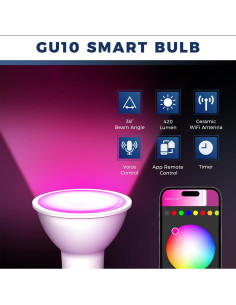 Bombillas LED GU10 Lightinginside 5W RGBW 4PCS 420LM 2