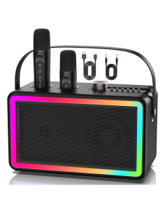 Máquina de Karaoke MVKCN con 2 Micrófonos Inalámbricos