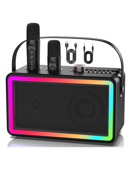 Máquina de Karaoke MVKCN con 2 Micrófonos Inalámbricos