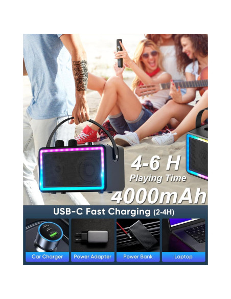 Máquina de Karaoke MVKCN con 2 Micrófonos Inalámbricos