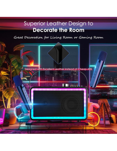 Máquina de Karaoke MVKCN con 2 Micrófonos Inalámbricos