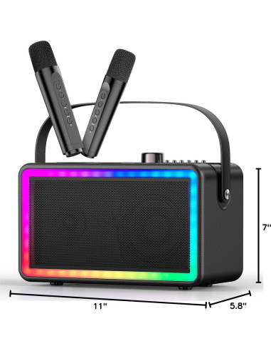 Máquina de Karaoke MVKCN con 2 Micrófonos Inalámbricos
