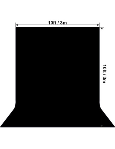 Fondo de fotografía negro Lidlife 3x3m con 4 clips